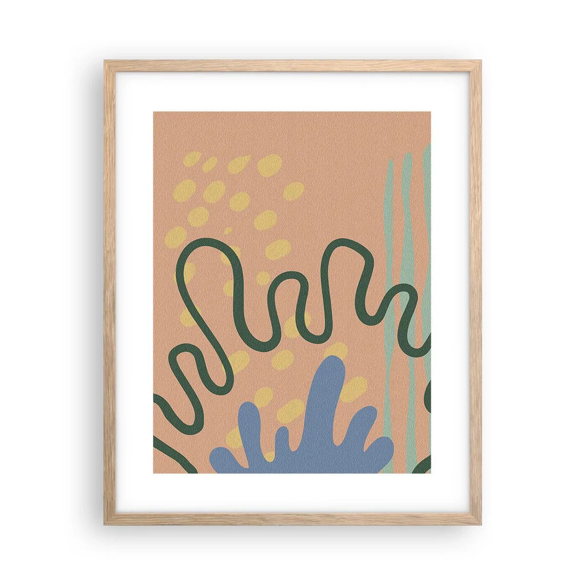 Affiche dans un chêne clair - Poster - Abstraction : diversité de la nature - 40x50 cm