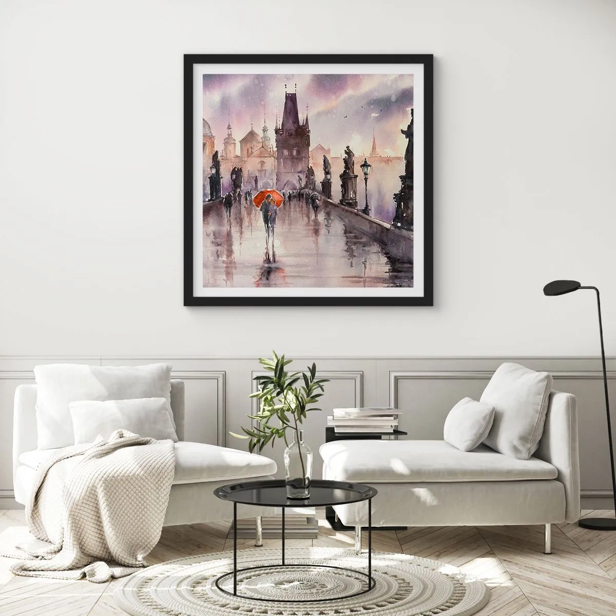 Affiche dans un cadre noir - Poster - Les gens ne changent pas - 40x40 cm