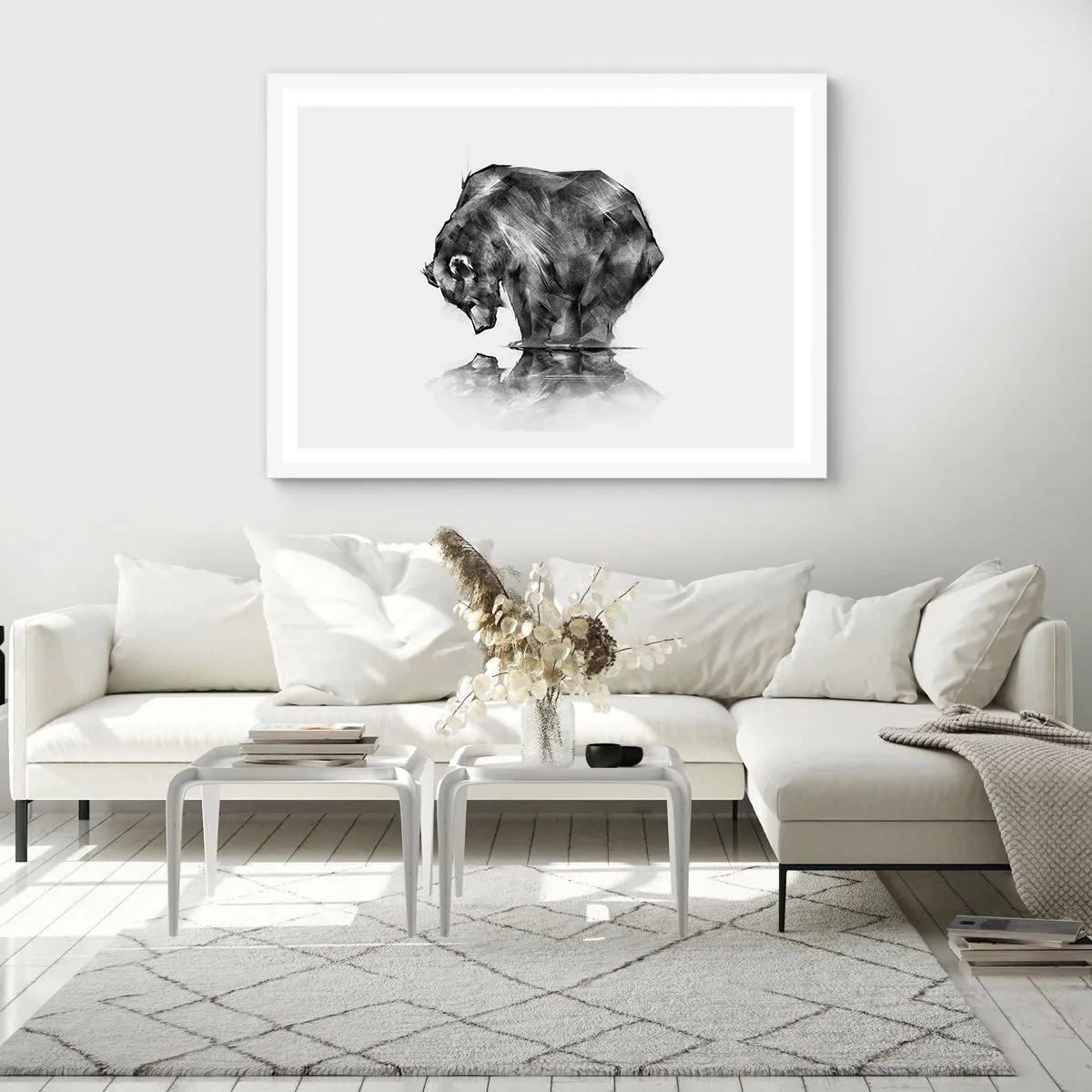 Affiche dans un cadre blanc - Poster - Ravi de rencontrer quelqu'un de proche - 50x40 cm