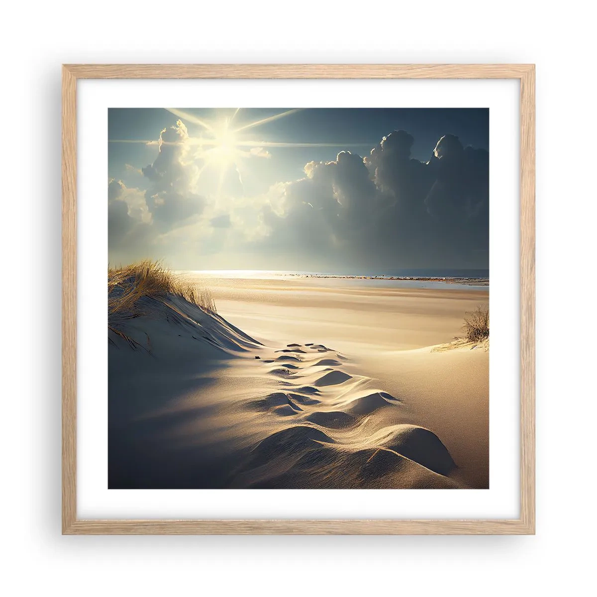 Affiche dans un chêne clair - Poster - Un paysage apaisant - 50x50 cm