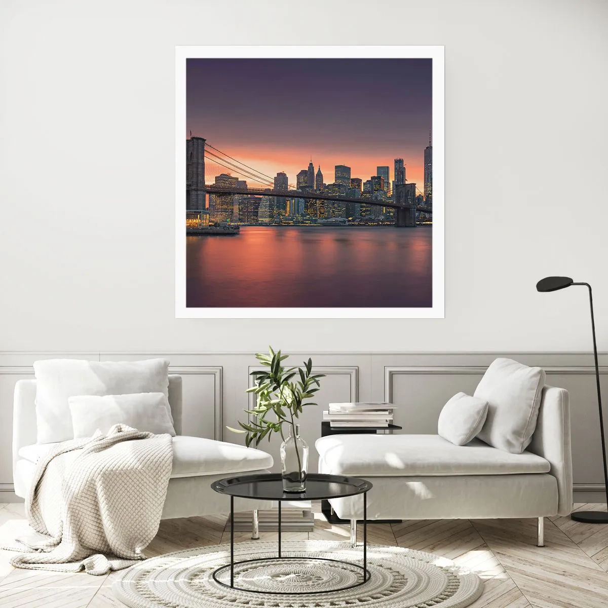 Affiche - Poster - Immergé dans le silence lilas - 60x60 cm