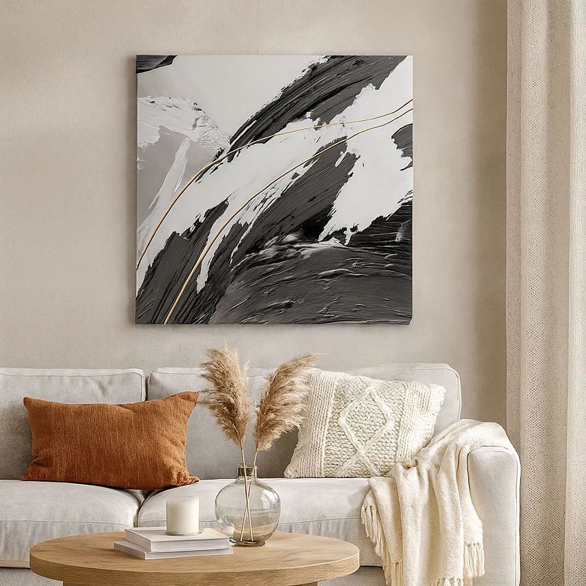 Impression sur toile - Image sur toile - L'abstraction à grande échelle - 30x30 cm