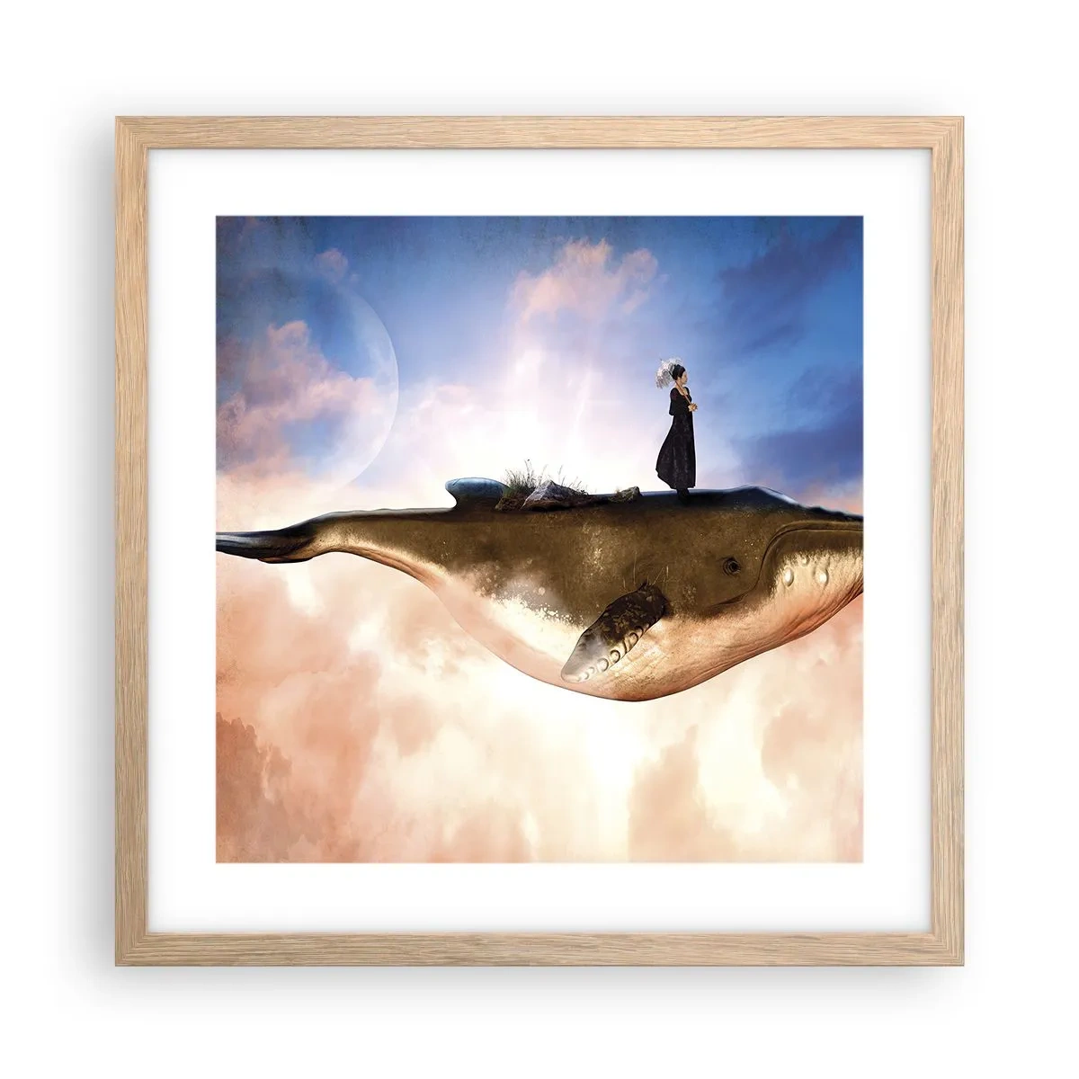 Affiche dans un chêne clair - Poster - Voyage irréel - 40x40 cm