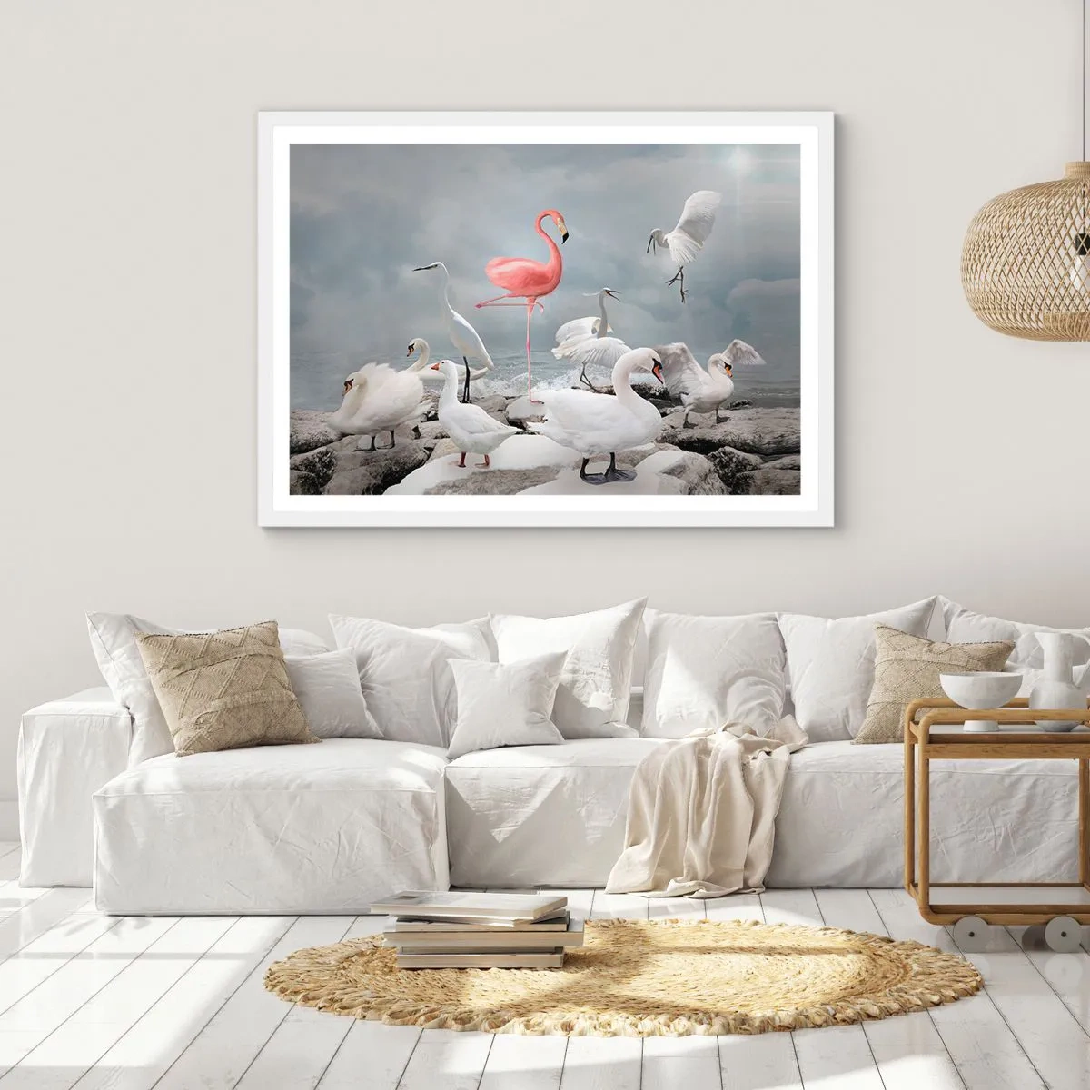 Affiche dans un cadre blanc - Poster - Comment suis-je arrivé là? - 100x70 cm