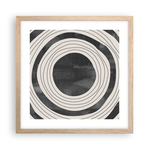 Affiche dans un chêne clair - Poster - Droit au but - 40x40 cm