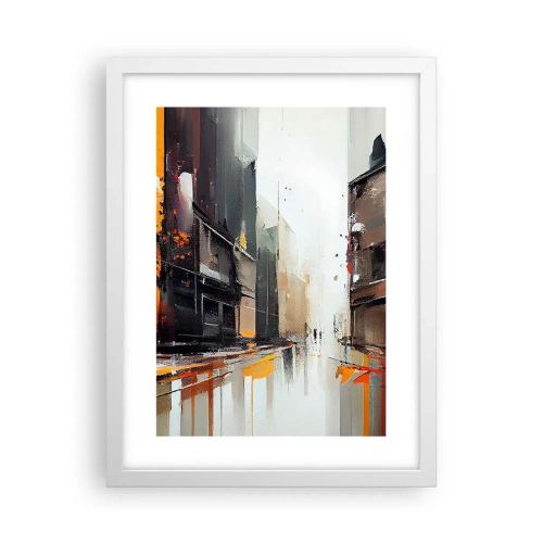 Affiche dans un cadre blanc - Poster - Jour de pluie - 30x40 cm