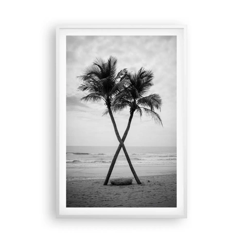 Affiche dans un cadre blanc - Poster - Elle a senti une présence - 61x91 cm