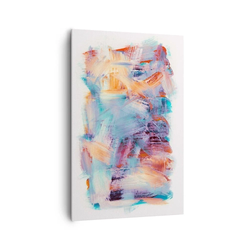 Impression sur toile - Image sur toile - Coups de pinceau colorés dans une composition abstraite - 80x120cm - Un désordre coloré - Décoration murale moderne pour le salon et la chambre ARTTOR