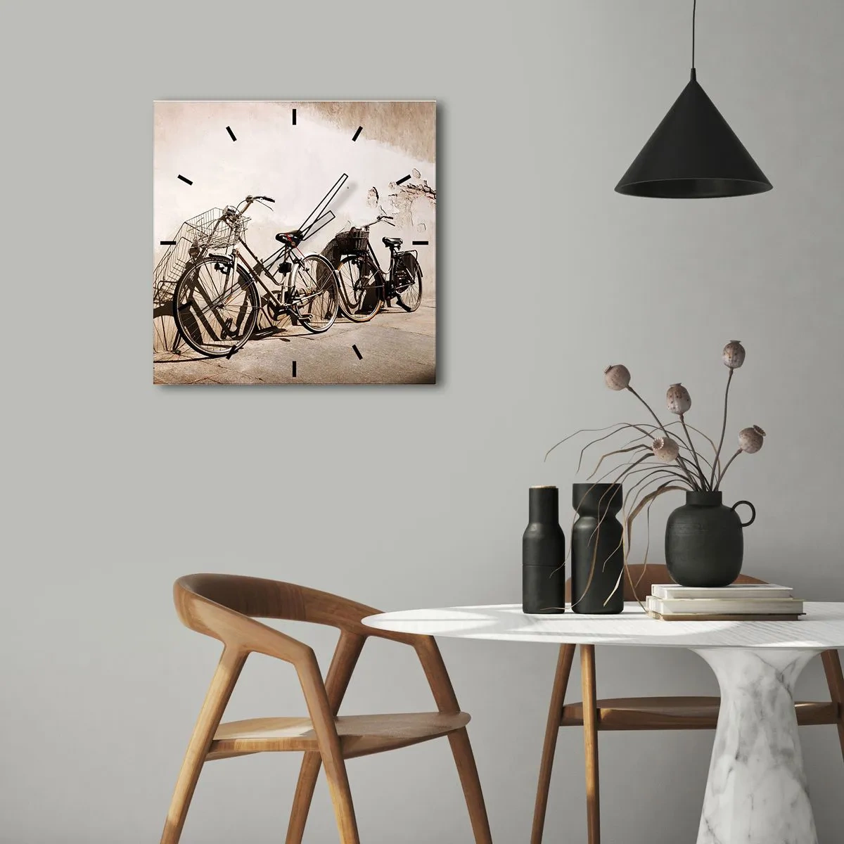 Horloge murale - Pendule murale - Le charme inoubliable du passé - 40x40 cm