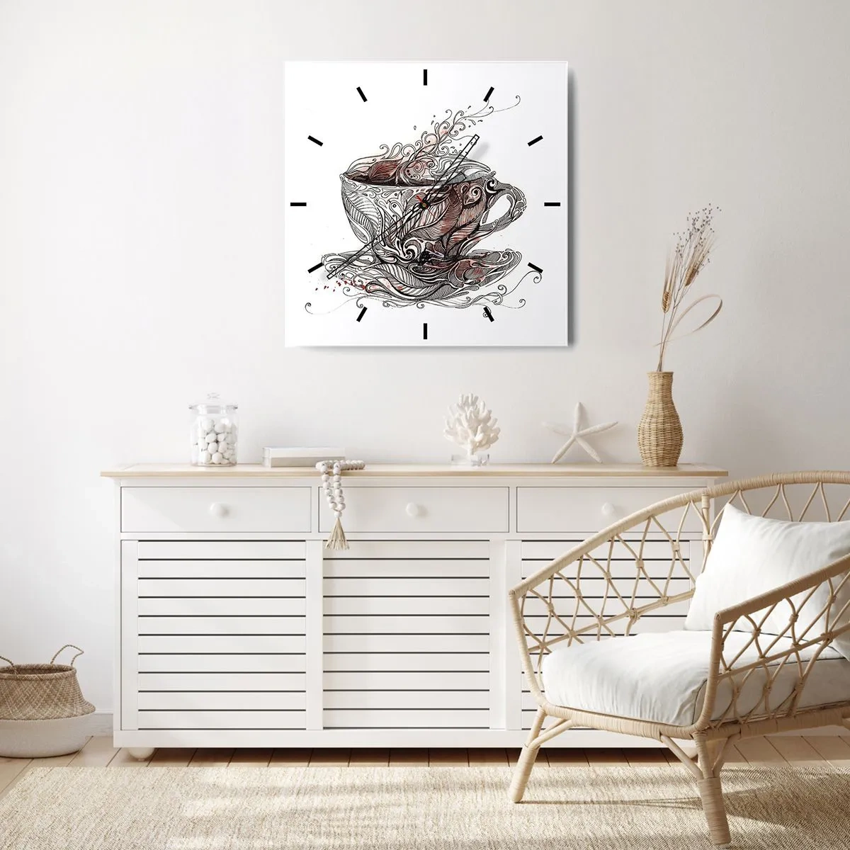 Horloge murale - Pendule murale - Du thé, bon pour tout - 30x30 cm