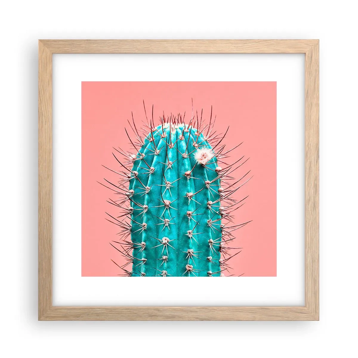 Affiche dans un chêne clair - Poster - Juste regarde - 30x30 cm