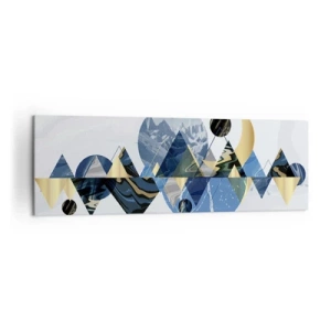 Impression sur toile - Image sur toile - Motifs géométriques abstraits avec des motifs de montagne - 160x50cm - Paysage géométrique - Décoration murale moderne pour le salon et la chambre ARTTOR