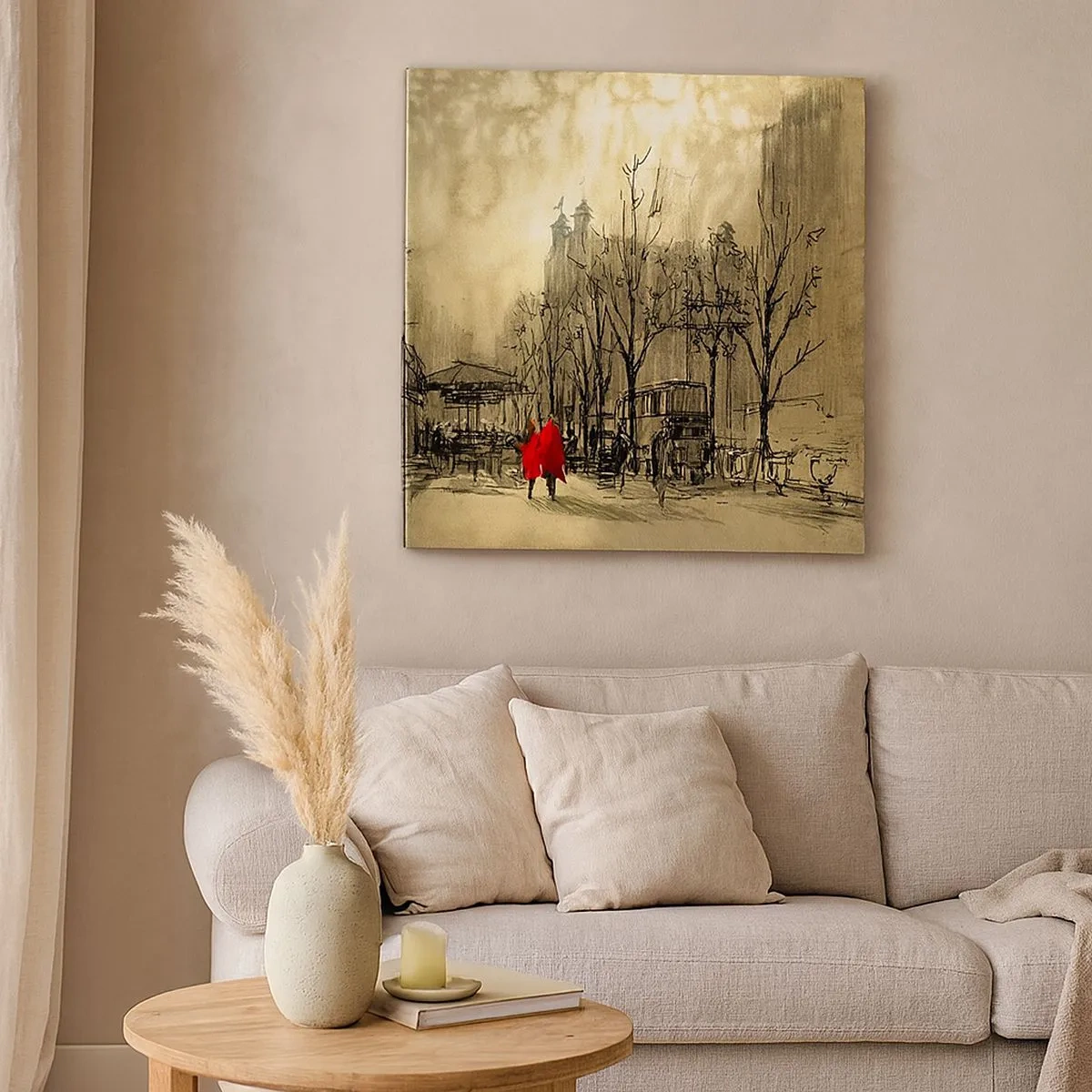 Impression sur toile - Image sur toile - Rendez-vous dans le brouillard de Londres - 30x30 cm