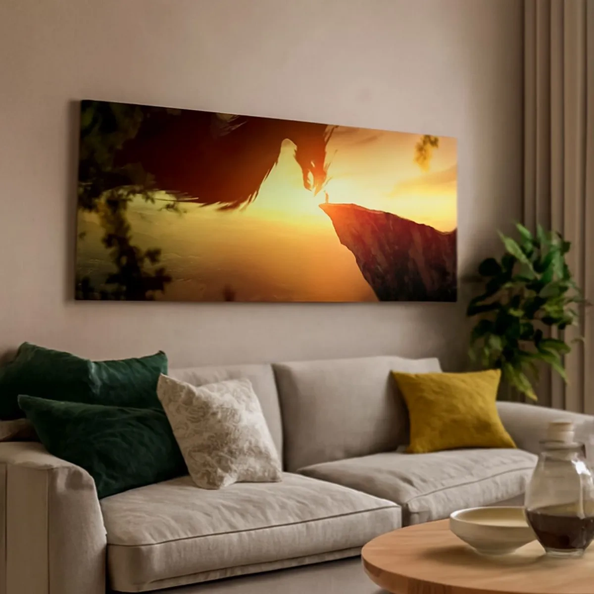 Impression sur toile - Image sur toile - Chasseur de dragon - 100x40 cm