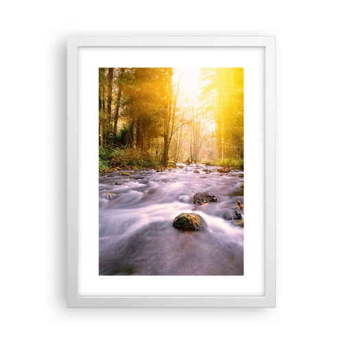 Affiche dans un cadre blanc - Poster - Malachite dans un cadre argent et or - 30x40 cm