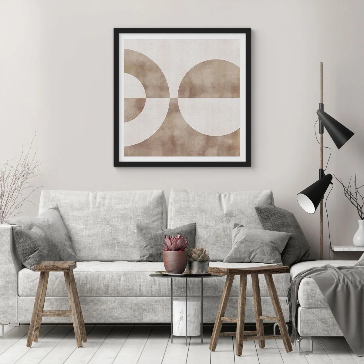 Affiche dans un cadre noir - Poster - Similitudes et différences - 50x50 cm