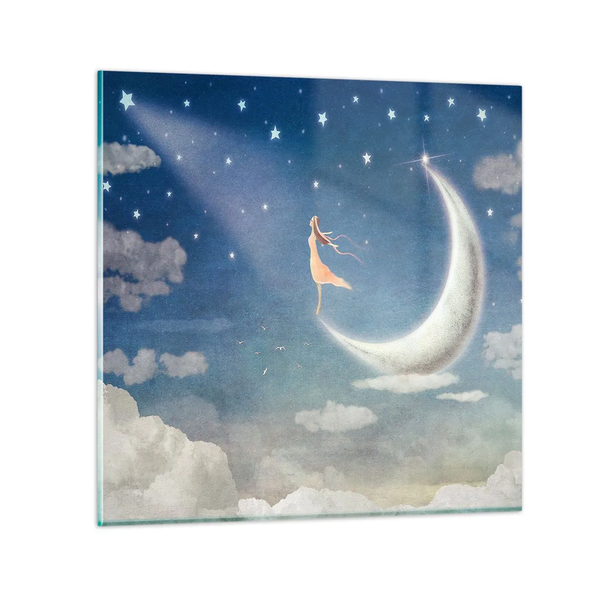 Impression sur verre - Image sur verre - Valise bleue - 70x70 cm