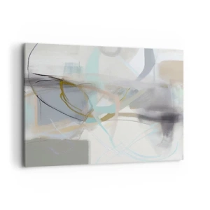 Impression sur toile - Image sur toile - Abstraction pastel aux lignes délicates - 120x80cm - Abstraction brumeuse - Décoration murale moderne pour le salon et la chambre ARTTOR