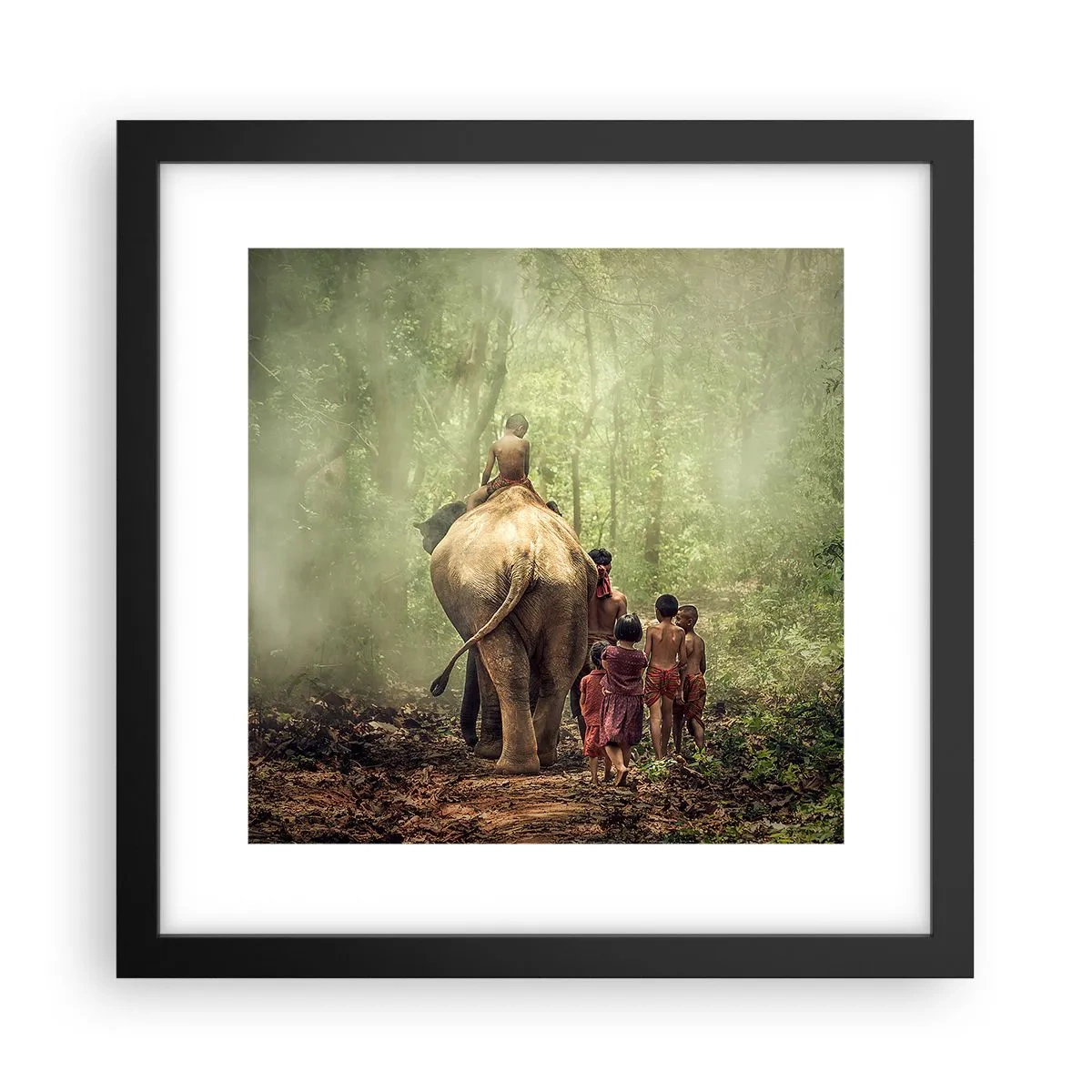 Affiche dans un cadre noir - Poster - Nouveau livre de la jungle - 30x30 cm
