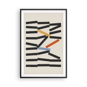 Affiche dans un cadre noir - Poster - Dominos – composition - 61x91 cm