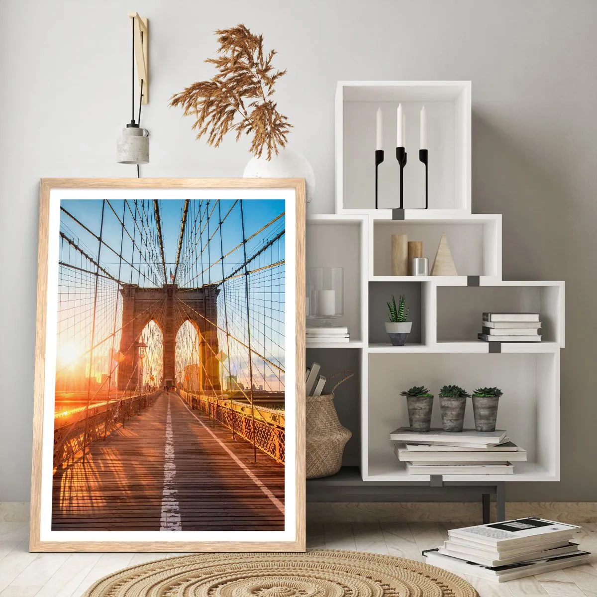 Affiche dans un chêne clair - Poster - Sur le pont d'or - 50x70 cm