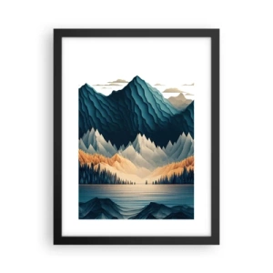 Affiche dans un cadre noir - Poster - Paysage de montagne parfait - 30x40 cm