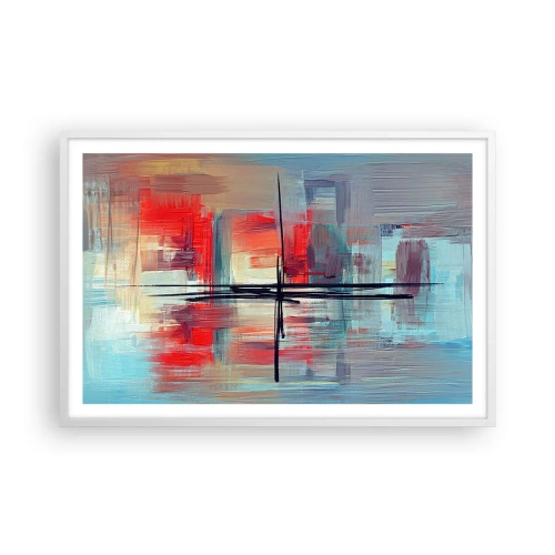Affiche dans un cadre blanc - Poster - Un paysage dans une dimension inconnue - 91x61 cm