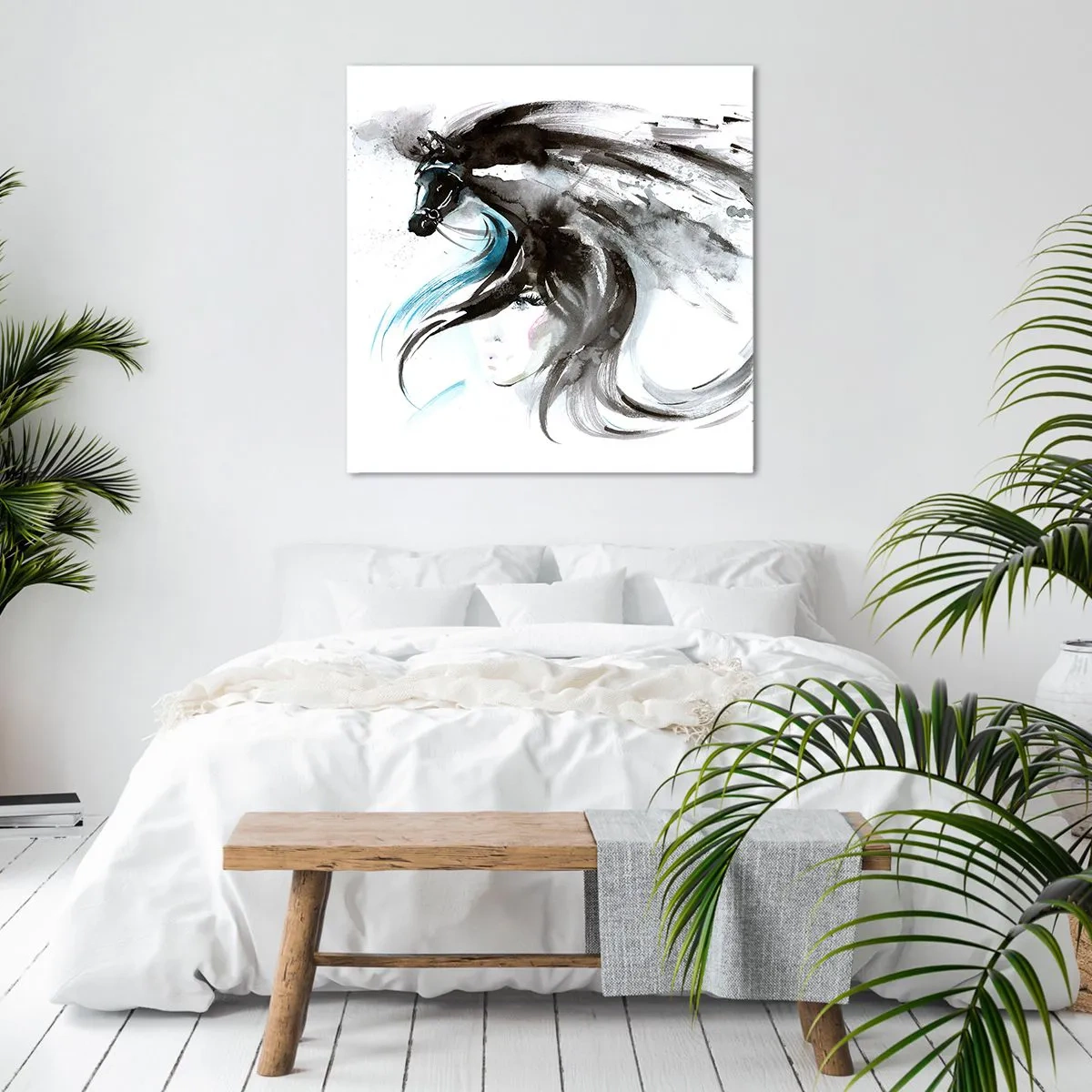 Impression sur toile - Image sur toile - Galop du prince noir - 30x30 cm
