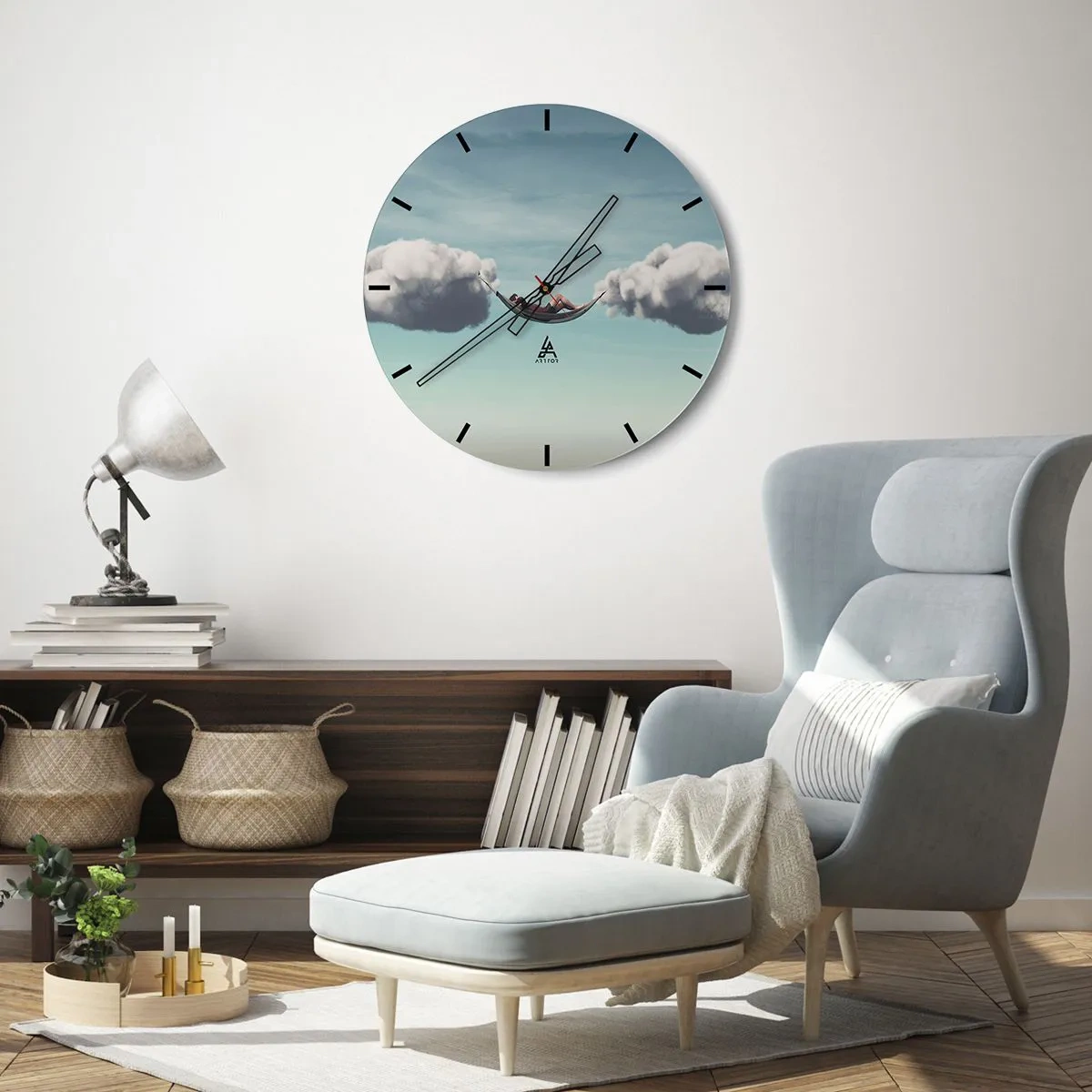 Horloge murale - Pendule murale - Instant de bonheur - 40x40 cm