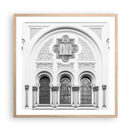 Affiche dans un chêne clair - Poster - À la frontière des cultures - 60x60 cm