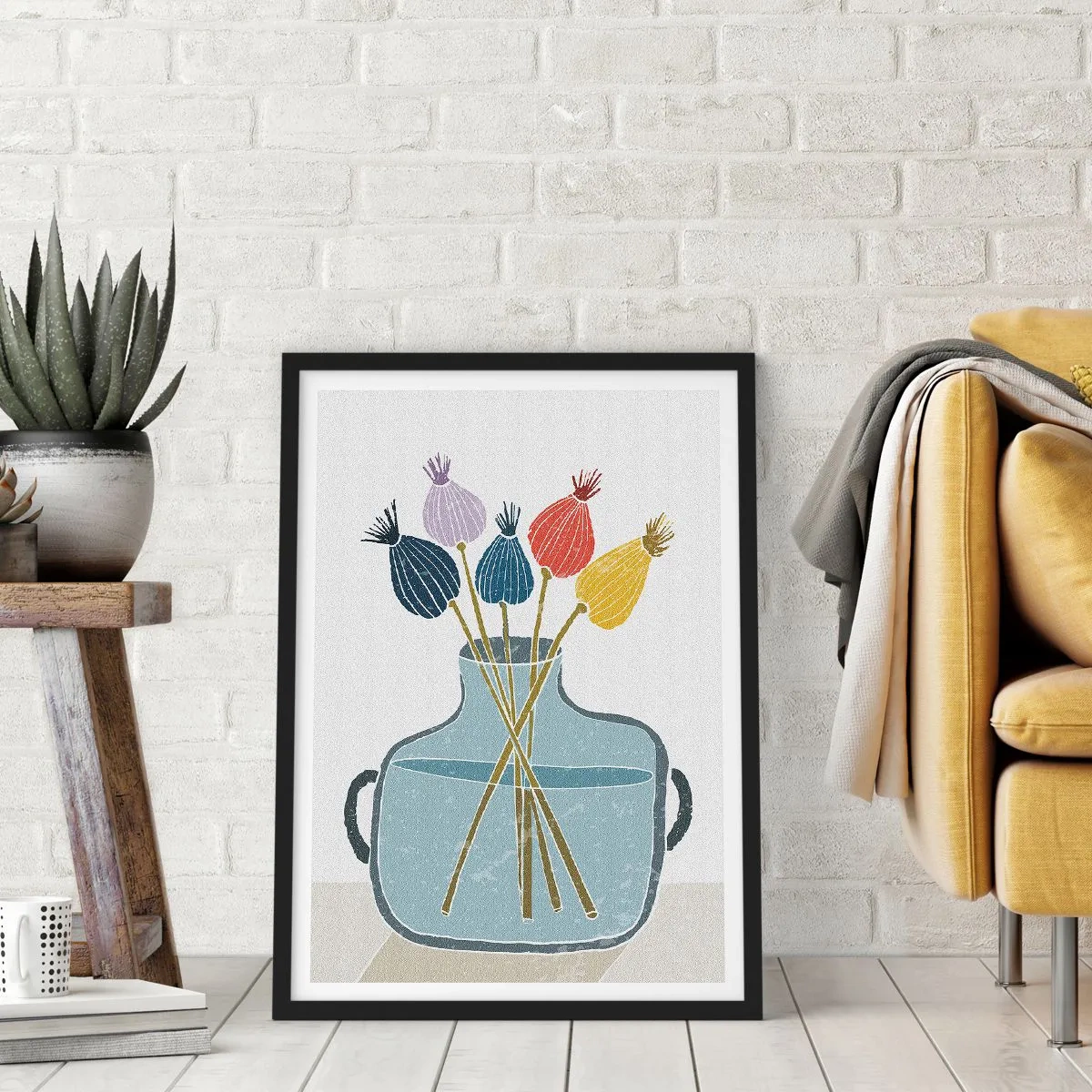 Affiche dans un cadre noir - Poster - Comme s'il avait semé des graines de pavot - 40x50 cm