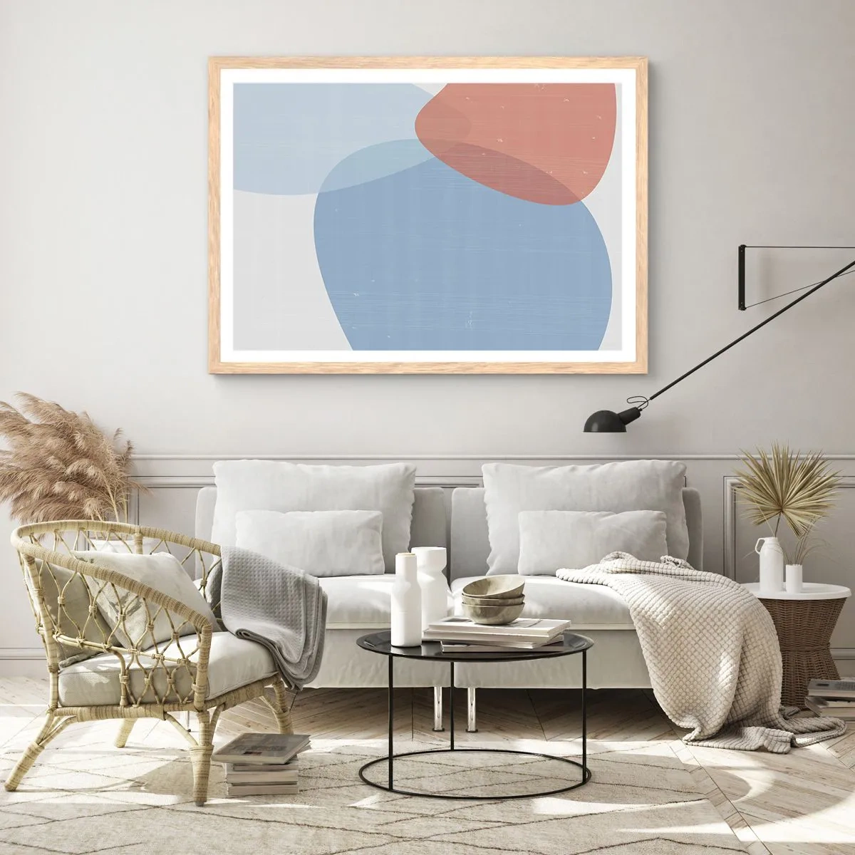 Affiche dans un chêne clair - Poster - Relations pastel - 50x40 cm