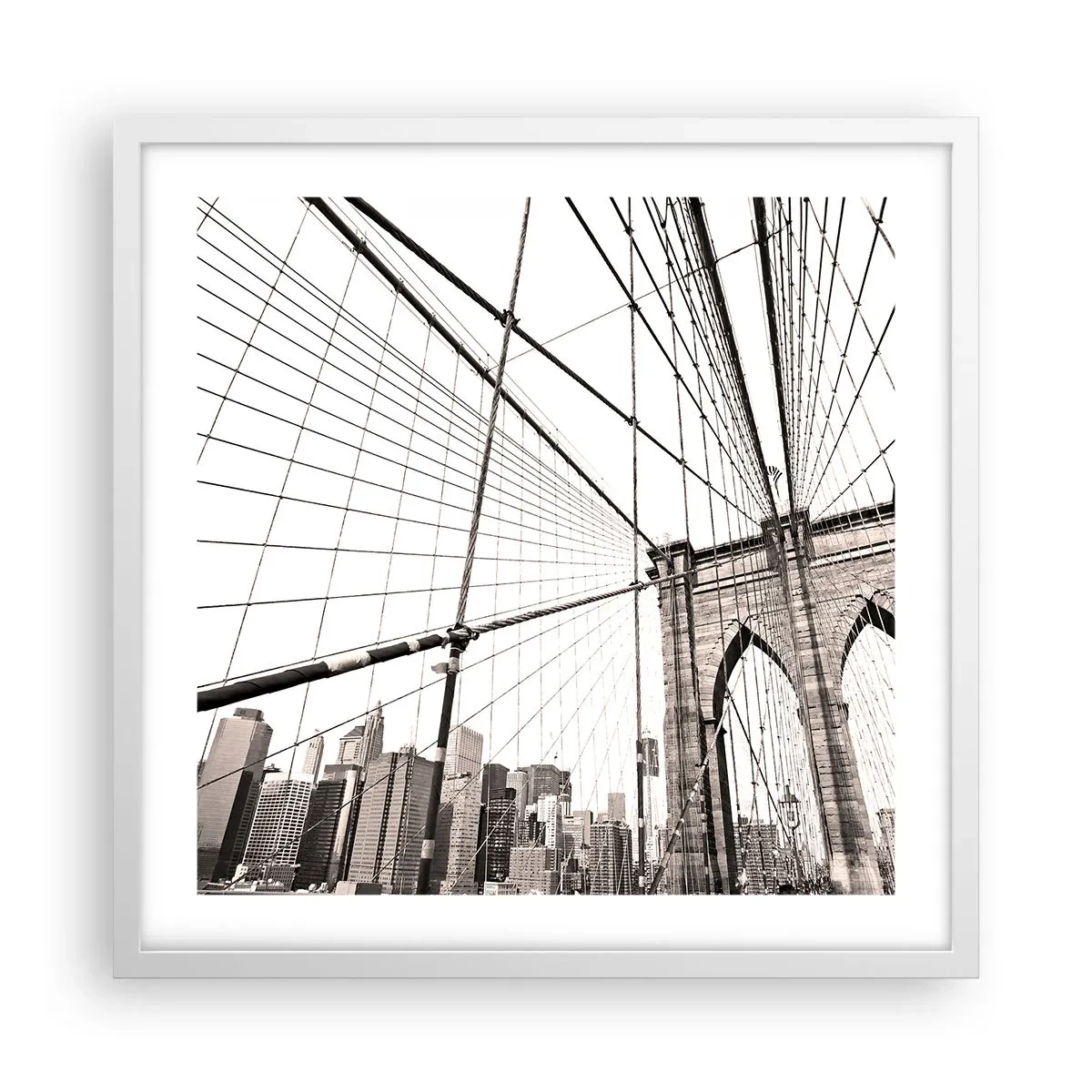 Affiche dans un cadre blanc - Poster - Cathédrale New Yorkaise - 50x50 cm