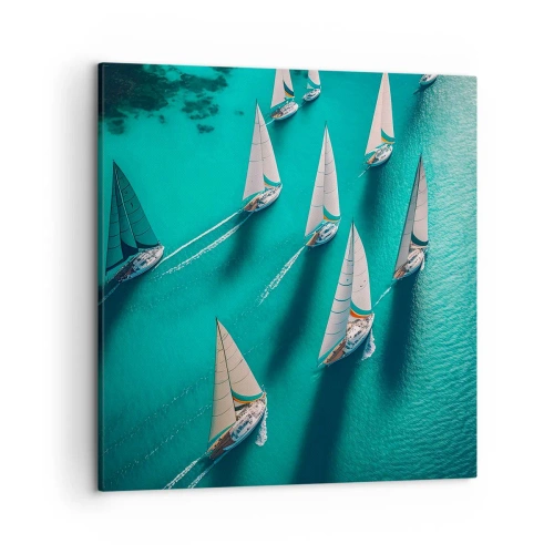 Impression sur toile - Image sur toile - Dans une compétition avec le vent - 50x50 cm