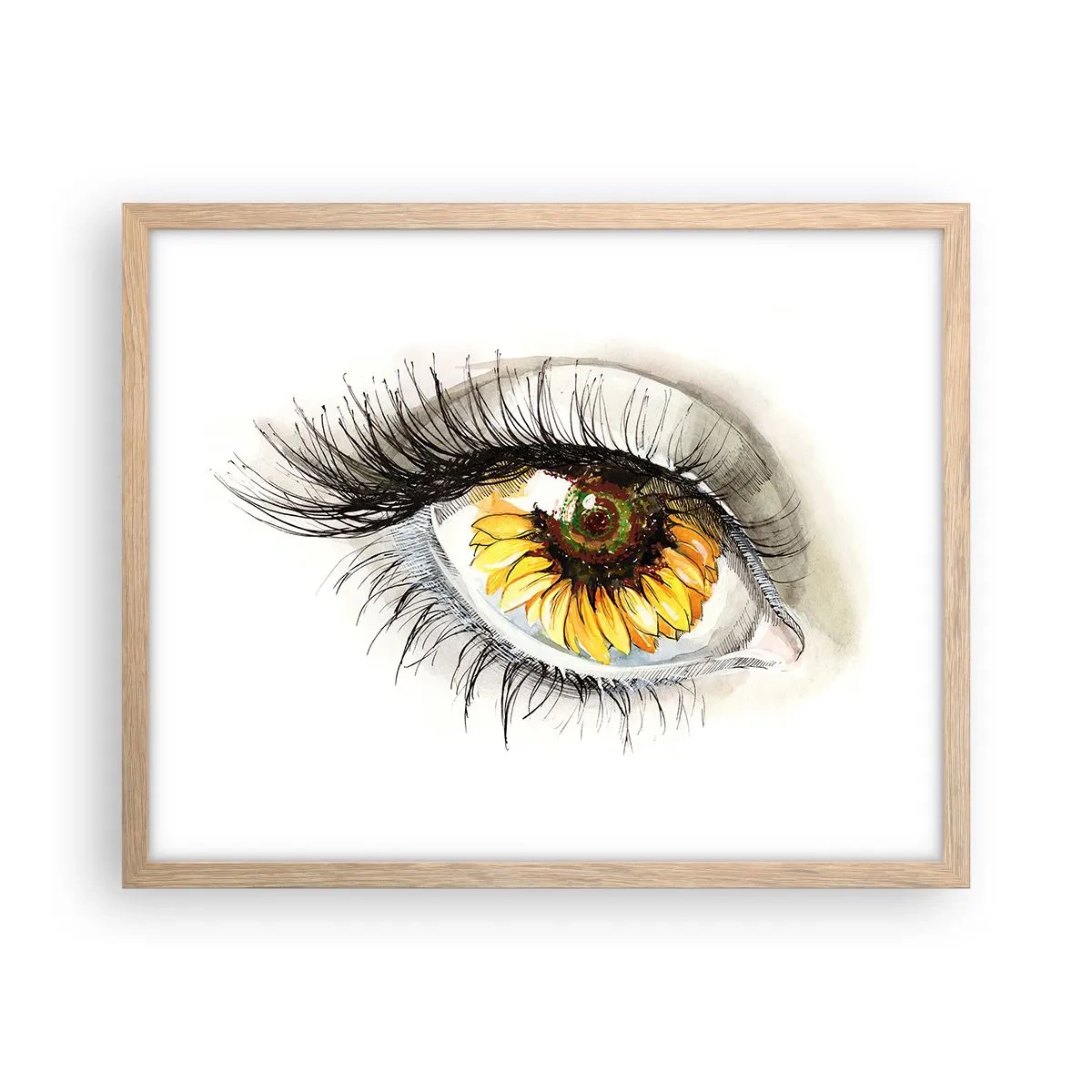 Affiche dans un chêne clair - Poster - Un look aussi chaud que l'été - 50x40 cm