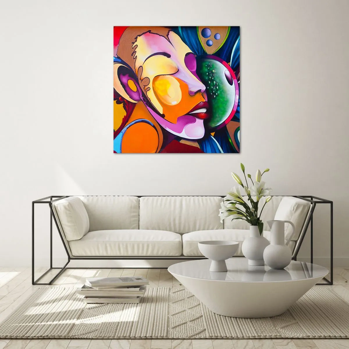 Impression sur verre - Image sur verre - Toucher avec la couleur - 60x60 cm