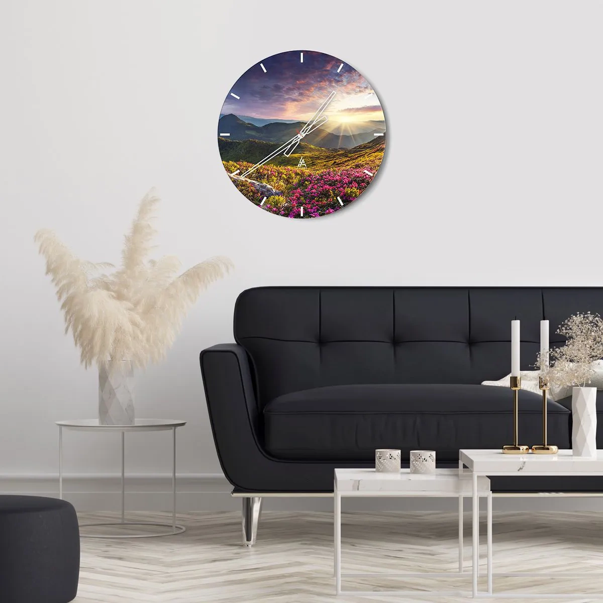 Horloge murale - Pendule murale - Fraîcheur matinale en montagne - 40x40 cm
