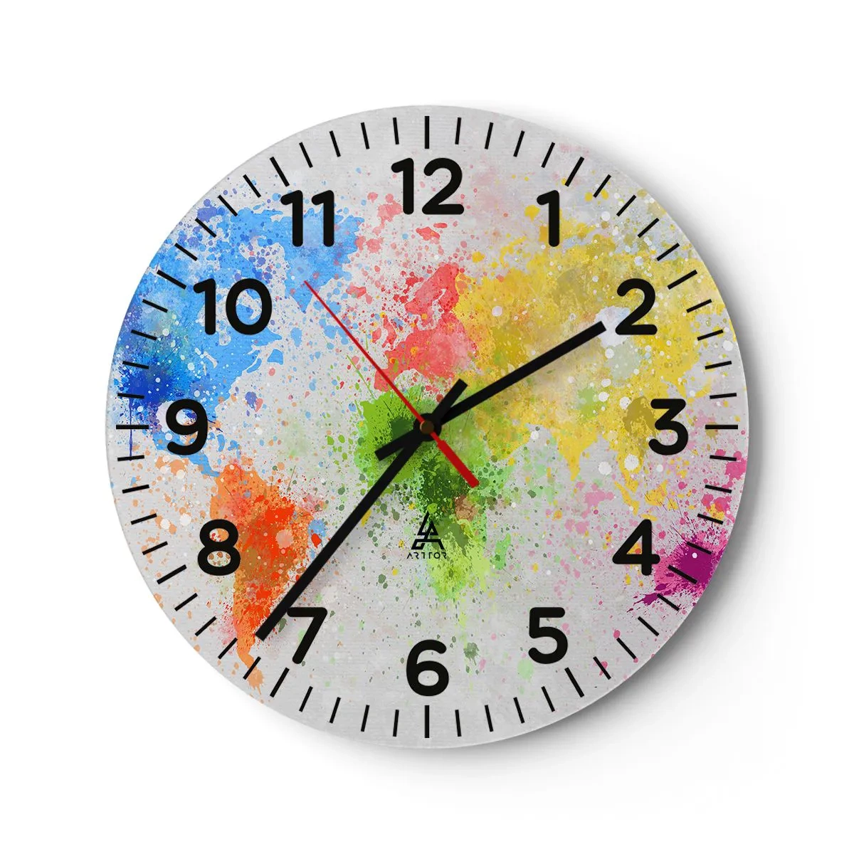 Horloge murale - Pendule murale - Toutes les couleurs du monde - 30x30 cm