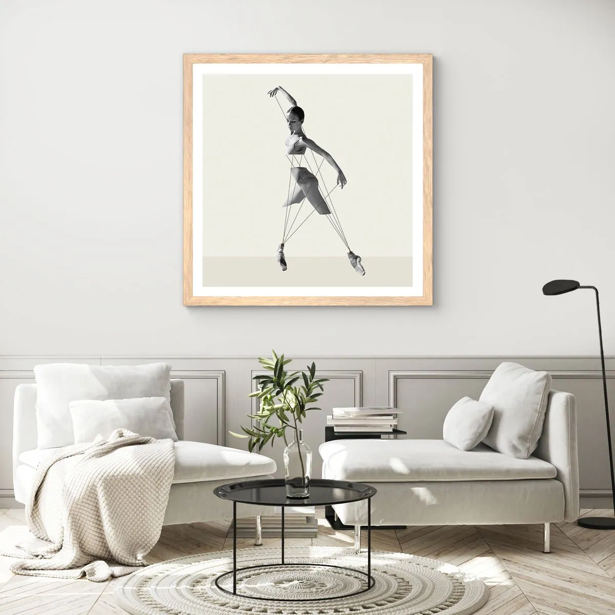 Affiche dans un chêne clair - Poster - Dans le théatre de la vie - 50x50 cm