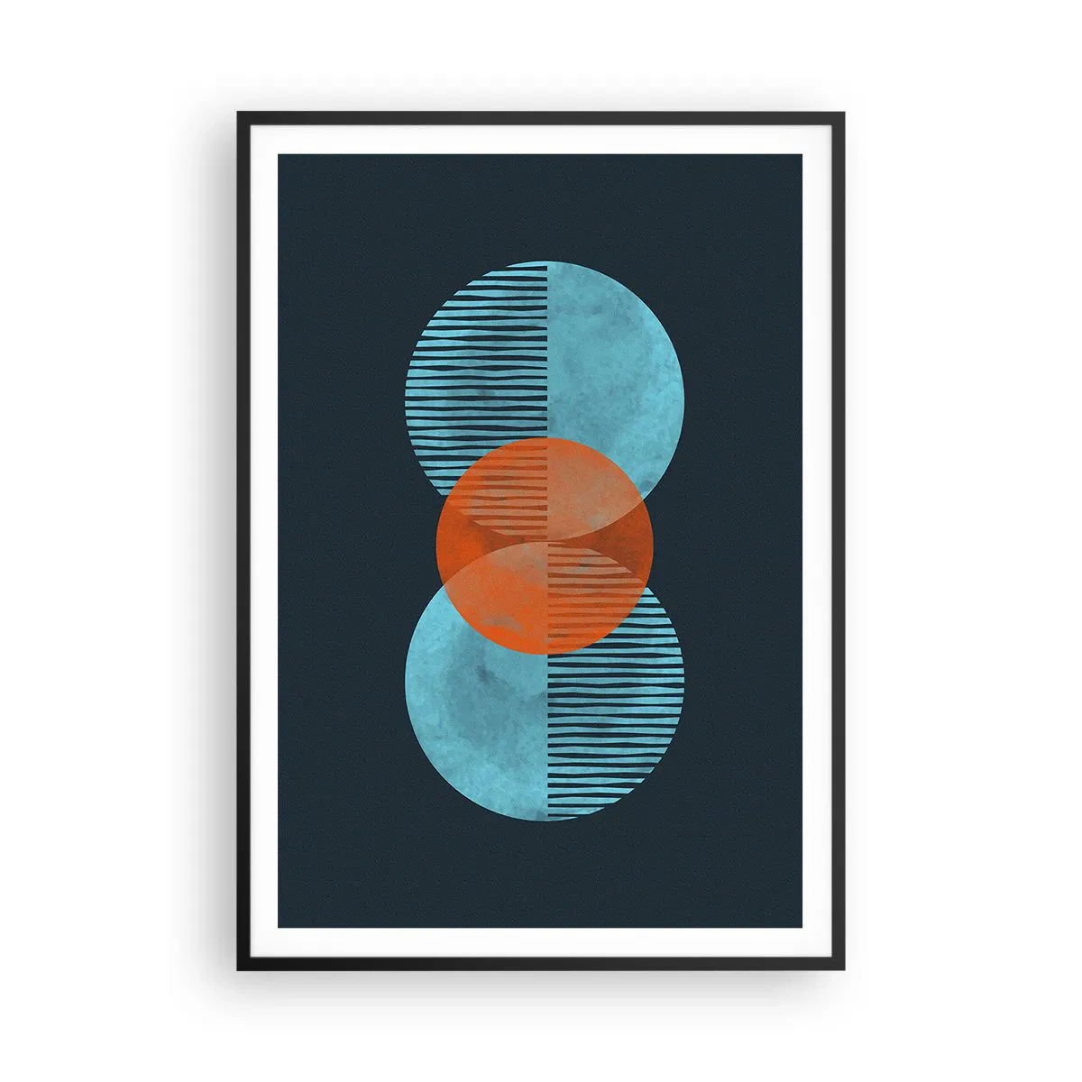 Affiche dans un cadre noir - Poster - Composition symétrique - 70x100 cm