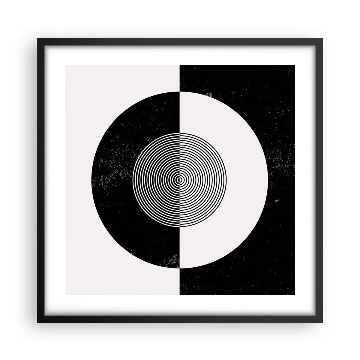 Affiche dans un cadre noir - Poster - Harmonie de noir et blanc - 50x50 cm