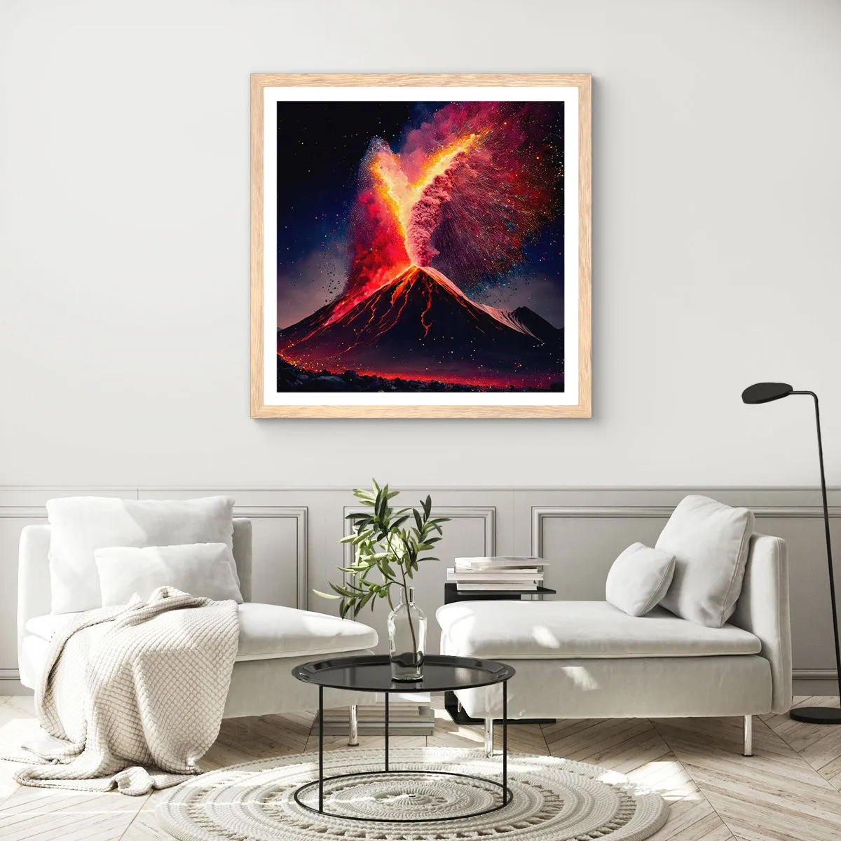 Affiche dans un chêne clair - Poster - Beauté et horreur - 60x60 cm