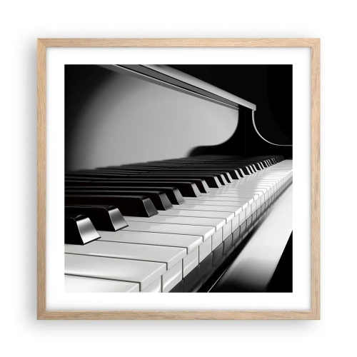 Affiche dans un chêne clair - Poster - Harmonie des formes et des couleurs - 50x50 cm