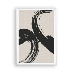 Affiche dans un cadre blanc - Poster - Balayage circulaire - 70x100 cm