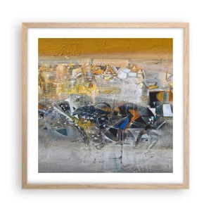 Affiche dans un chêne clair - Poster - Tout se met en place - 50x50 cm