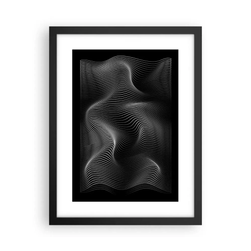 Affiche dans un cadre noir - Poster - Danse de lumière dans l'espace - 30x40 cm