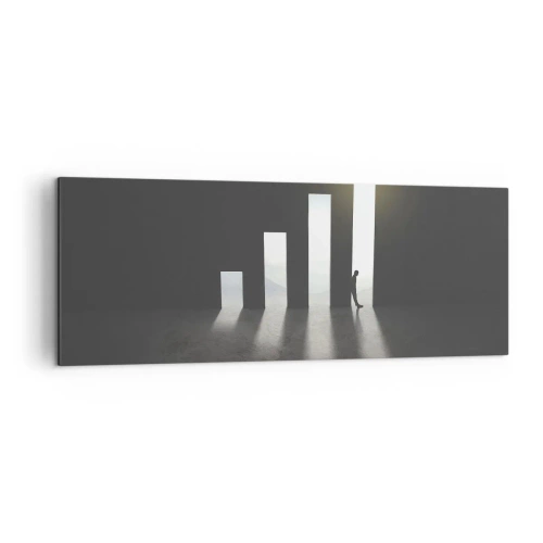 Impression sur toile - Image sur toile - Croissance symbolique sous forme de passages éclairés par la lumière - 140x50cm - Succès – impression - Décoration murale moderne pour le salon et la chambre ARTTOR