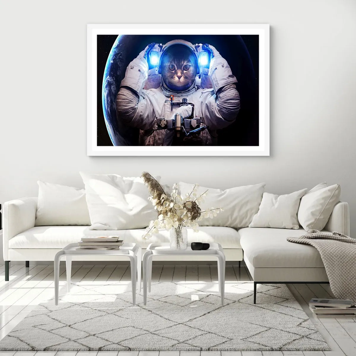 Affiche dans un cadre blanc - Poster - Houston, vous avez un problème - 100x70 cm