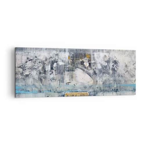 Impression sur toile - Image sur toile - Composition abstraite aux tons froids - 140x50cm - Comme sur la glace, comme après décembre - Décoration murale moderne pour le salon et la chambre ARTTOR
