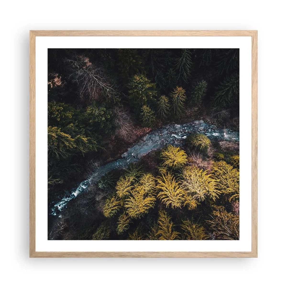 Affiche dans un chêne clair - Poster - De plus en plus vite - 60x60 cm